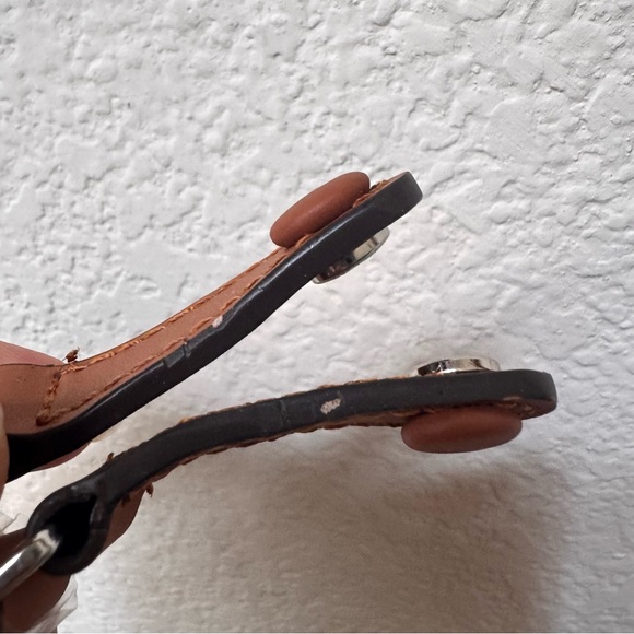 LEATHER INSIDE & OUT Tan Orange 27 Long KL Elan Shoulder Bag Belt Convertible S7 - Picture 15 of 15